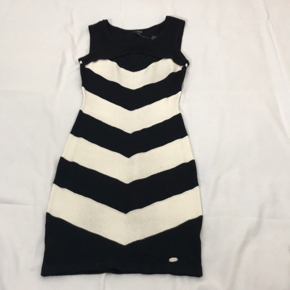 Black and White Striped Guess Dress